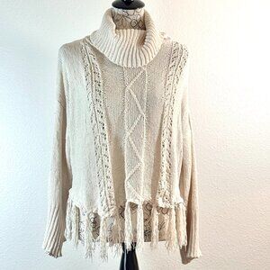 Fringe Cowl Neck Sweater